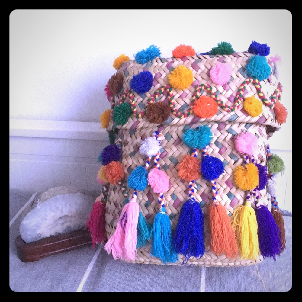 👛whimsical pom pom bag